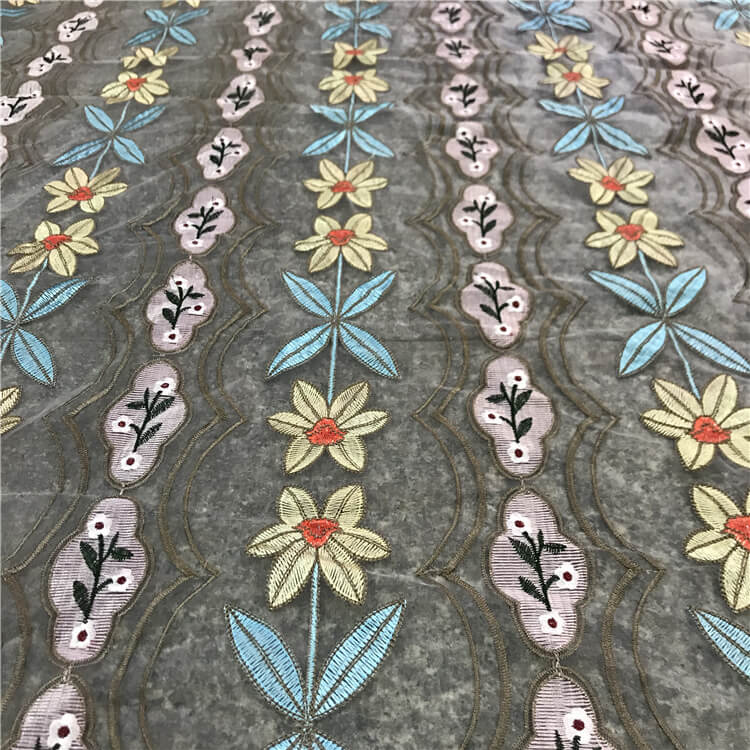 Embroidered Fabric Dress Evening Polyester for Women's Wear Wholesale 2
